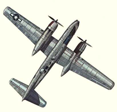 Plan d'un A-26B Invader (origine : Bombers 1939-1945 - Kenneth Munson)