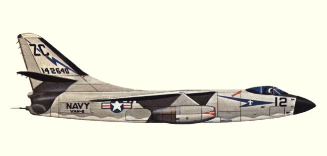 Vue d'un A-3B de l'U.S. Navy (origine : Bombers, encyclopaedia of world aircraft - Kenneth Munson)