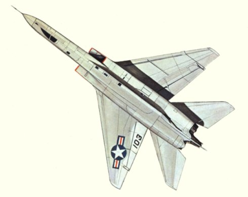 Plan d'un RA-5C Vigilante (origine : Bombers, encyclopaedia of world aircraft - Kenneth Munson)