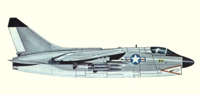 Vue d'un A-7A Corsair (origine : Fighters, encyclopaedia of world aircraft - Kenneth Munson)