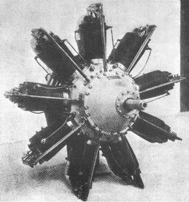 Vue d'un moteur A.B.C. Dragonfly (photo : Jane's fighting aircraft of World War I John W.R. Taylor)