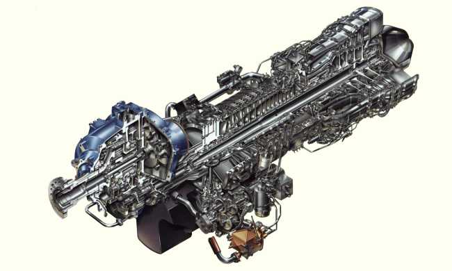 Vue d'un turbopropulseur Rolls-Royce AE 2100 (document d'origine Rolls-Royce)