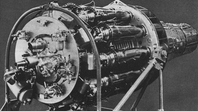 Vue d'un réacteur Armstrong Siddeley ASX (photo : Jane's fighting aircraft of World War II)