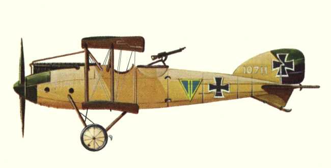 Vue d'un biplan de reconnaissance Albatros C.XII (origine : Bombers 1914-1919 - Kenneth Munson)