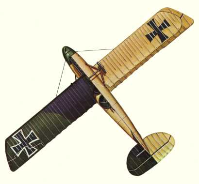 Plan d'un biplan de reconnaissance Albatros C.XII (origine : Bombers 1914-1919 - Kenneth Munson)