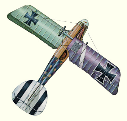 Plan d'un chasseur Albatros D.III (origine : Fighters 1914-1919 - Kenneth Munson)