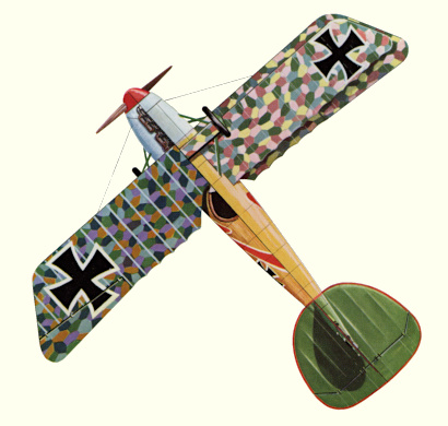 Plan d'un chasseur Albatros D.Va (origine : Fighters 1914-1919 - Kenneth Munson)