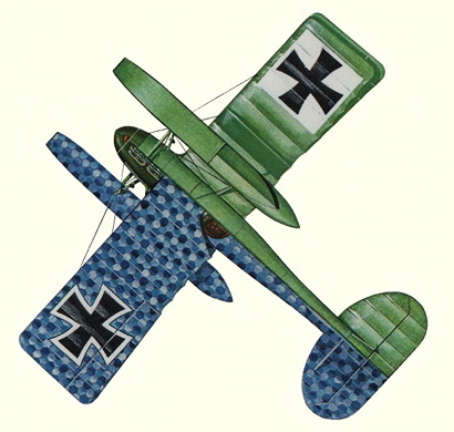 Plan d'un hydravion biplan Albatros W.4 (origine : Fighters 1914-1919 - Kenneth Munson)