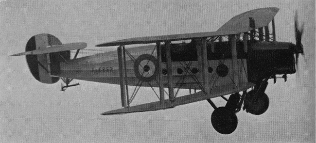 Vue d'un bombardier Aldershot (photo : Aircraft of the Royal Air Force 1918-57 - Owen Thetford)