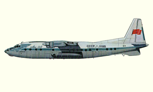 Vue d'un An-10A (origine : Civil Airliners since 1946 - Kenneth Munson)