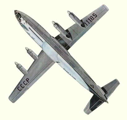 Plan d'un An-10A (origine : Civil Airliners since 1946 - Kenneth Munson)