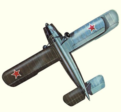 Plan d'un An-2P soviétique (origine : Bombers, encyclopaedia of world aircraft - Kenneth Munson)