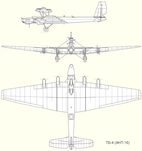 Plans d'un Tupolev ANT-16