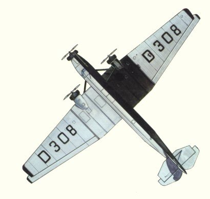 Plan d'un ANT-9 (origine : Airliners between the wars 1919-1939 - Kenneth Munson)