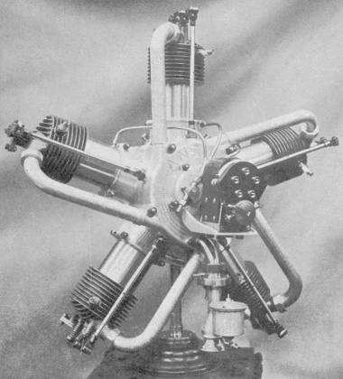 Vue d'un moteur Anzani cinq cylindres (photo : Gallica - Les Aéroplanes de 1911 - Raymond de Gaston)