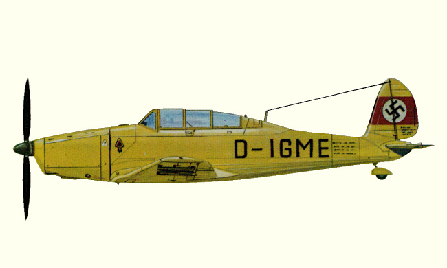 Vue d'un prototype Ar 96V3 (origine : Fighters between the wars 1919-1939 - Kenneth Munson)