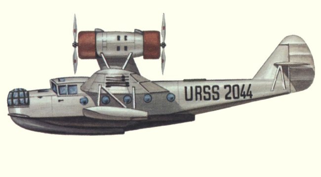 Vue du deuxième prototype de l'ARK-3 (origine : Flying Boats and Seaplanes since 1910 - Kenneth Munson)