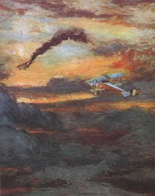 Tableau d'une bataille aérienne - Jules Favre 1916