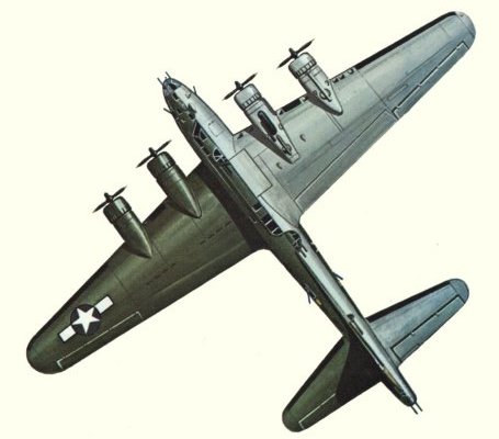 Plan d'un B-17F-60-DL américain (origine : Bombers 1939-1945 - Kenneth Munson)