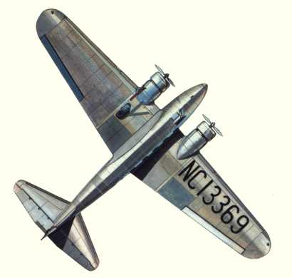 Plan d'un Boeing 247D (origine : Airliners between the wars 1919-1939 - Kenneth Munson)