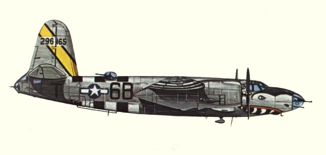 Vue d'un B-26B-55 (origine : Bombers 1939-1945 - Kenneth Munson)