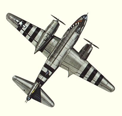 Plan d'un B-26B-55 (origine : Bombers 1939-1945 - Kenneth Munson)