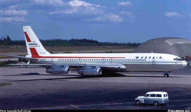 Vue d'un Boeing 707-311C de la compagnie Wardair (photo : Kjell Nilsson)