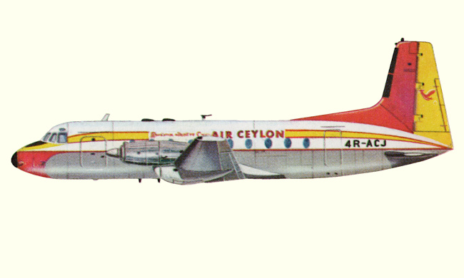 Vue d'un BAe 748 (origine : Civil Airliners since 1946 - Kenneth Munson)