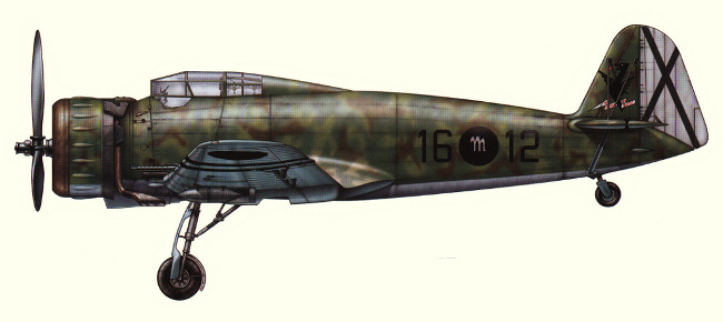 Vue d'un Breda Ba.65, Forces Nationalistes, guerre d'Espagne
