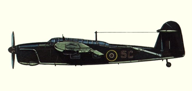 Vue d'un Barracuda II (origine : Bombers 1939-1945 - Kenneth Munson)