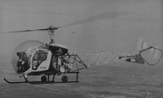 Vue d'un Bell 47G-3B (photo : Jane's pocket book 20 Helicopters Michael J.H.Taylor)