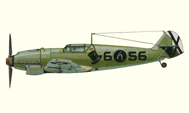 Vue d'un Bf 109B-2 (origine : Fighters between the wars 1919-1939 - Kenneth Munson)