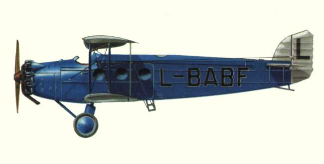 Vue d'un Avia BH-25 (origine : Airliners between the wars 1919-1939 - Kenneth Munson)