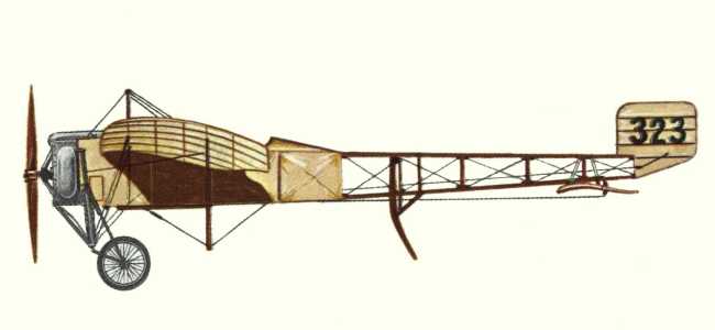 Vue d'un Blériot XI-2 (origine : Bombers 1914-1919 - Kenneth Munson)