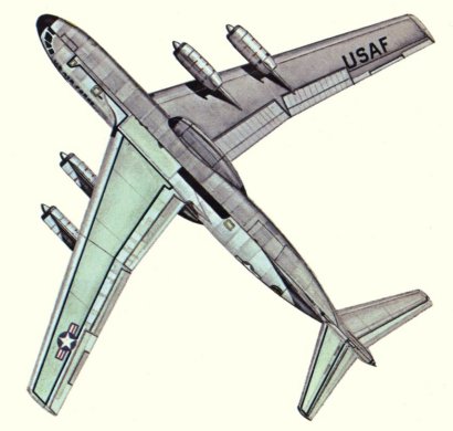 Plan d'un C-141A (origine : Bombers, encyclopaedia of world aircraft - Kenneth Munson)