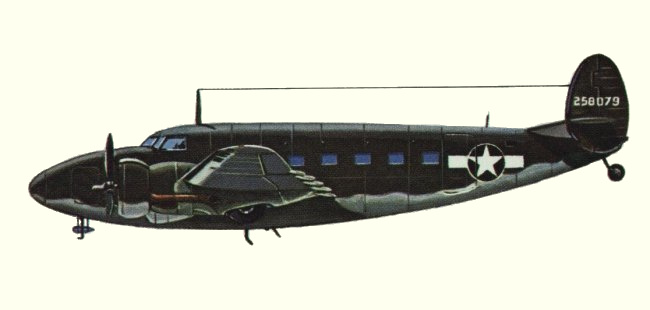 Vue d'un C-60A Lodestar (origine : Bombers 1939-1945 - Kenneth Munson)