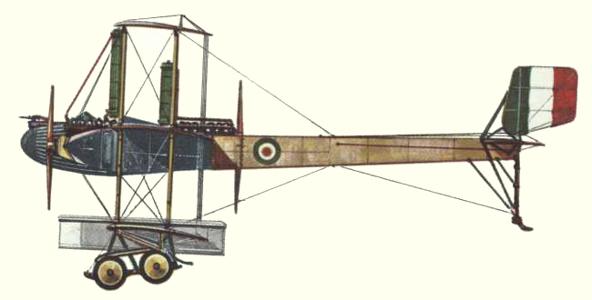 Vue d'un Caproni Ca.4 (Ca.42) (origine : Bombers 1914-1919 - Kenneth Munson)