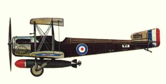Vue d'un biplan Sopwith Cuckoo (origine : Bombers 1914-1919 - Kenneth Munson)