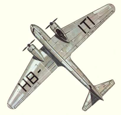 Plan d'un Douglas DC-2 (origine : Airliners between the wars 1919-1939 - Kenneth Munson)