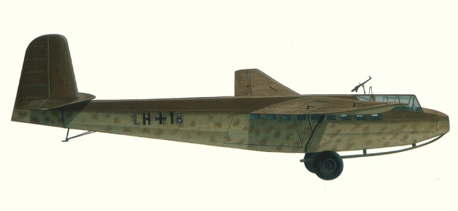 Vue d'un planeur DFS 230A-1 (plan d'origine : The Complete Encyclopedia of Flight 1939-1945)