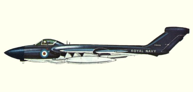 Vue d'un Sea Vixen F.A.W.2 (origine : Fighters, encyclopaedia of world aircraft - Kenneth Munson)