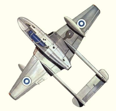 Plans d'un Vampire T. 55 (origine : Fighters, encyclopaedia of world aircraft - Kenneth Munson)