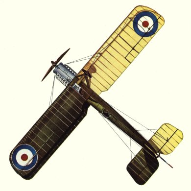 Plan d'un biplan D.H.4 (origine : Bombers 1914-1919 - Kenneth Munson)