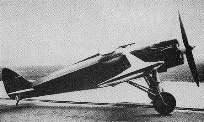 Vue d'un chasseur monoplan D.H.77 (origine : The British Fighters since 1912 - Peter Lewis)