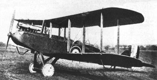 Vue d'un biplan D.H.9 standard (photo : Jane's fighting aircraft of World War I John W.R. Taylor)