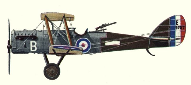 Vue d'un biplan D.H.9A (origine : Bombers 1914-1919 - Kenneth Munson)