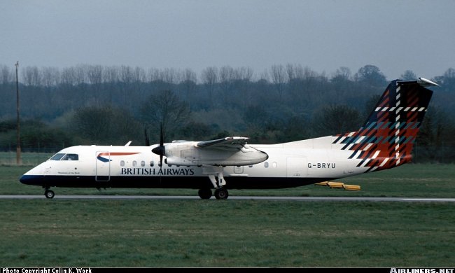 Vue d'un DHC-8-300 de la compagnie British Airways (photo : Colin K. Work)