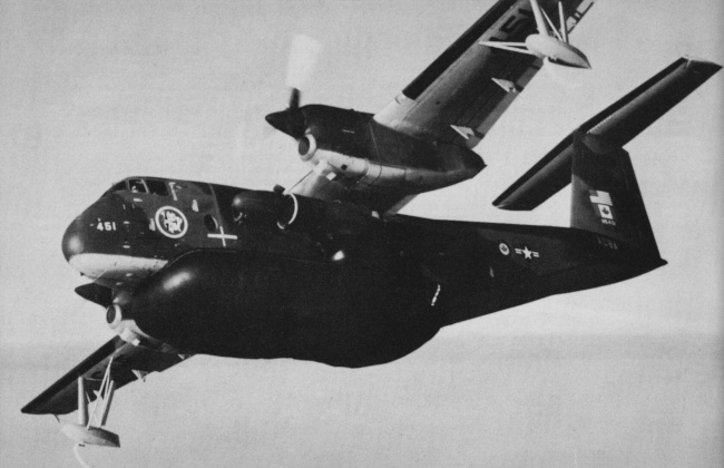 Vue d'un appareil expérimental XC-8A (photo : Jane's pocket book 12 Research and experimental aircraft - Michael J.H. Taylor)