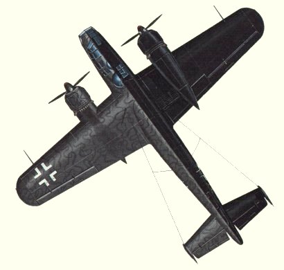 Plan d'un Do 217E-2 (origine : Bombers 1939-1945 - Kenneth Munson)