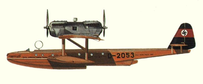 Vue du Wal civil Deutsche Luft Hansa D-2053 (origine : Flying Boats and Seaplanes since 1910 - Kenneth Munson)